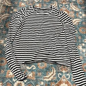 Rebecca Minkoff Janine Long Sleeve Black and White Striped Top